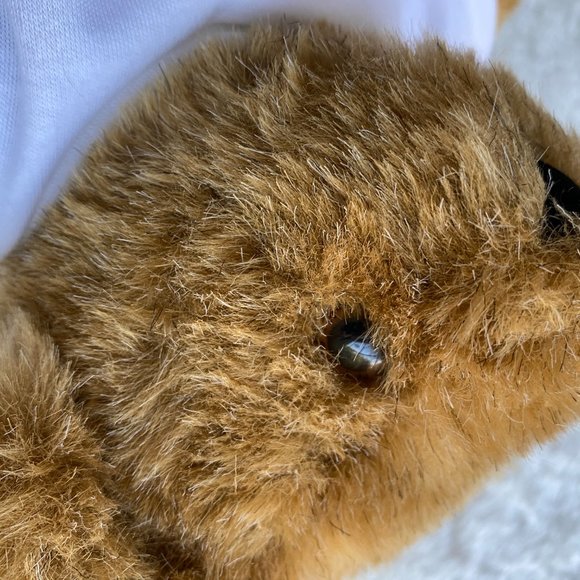 Vtg Vermont Teddy Bear Mohair Love Patch On Left Arm Fully Jointed Golden Brown - Picture 16 of 16